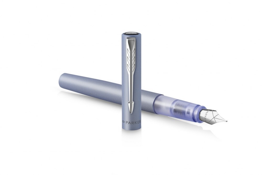 PARKER VECTOR XL STYLO PLUME ARGENT BLEU 2159750